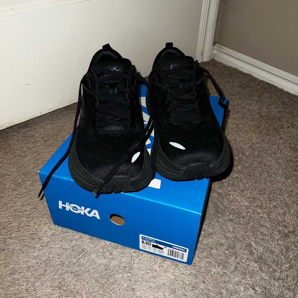 Hoka Bondi 8 Black Athletic Shoes